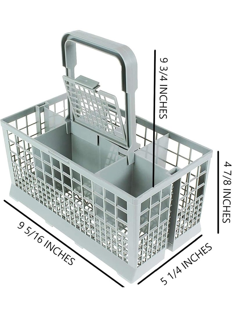 حامل ملعقة وسكاكين من الفضة لغسالة الصحون باللون الرمادي، ارتفاع 4 7/8 بوصة - Image 2